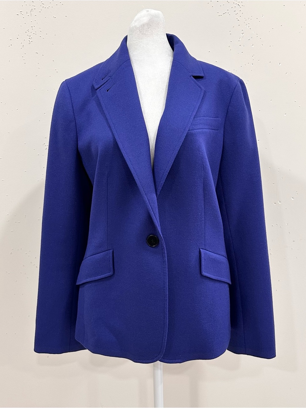 Talbots Womens Single Button Blazer Jacket Size 10 Royal Blue Wool  Lined